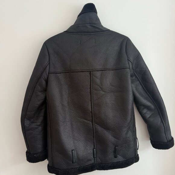 Short Oversized Faux Leather Moto Coat - Picture 3 of 3